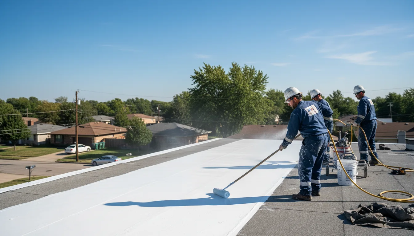 Commercial roof coating in Elmora, PA near me